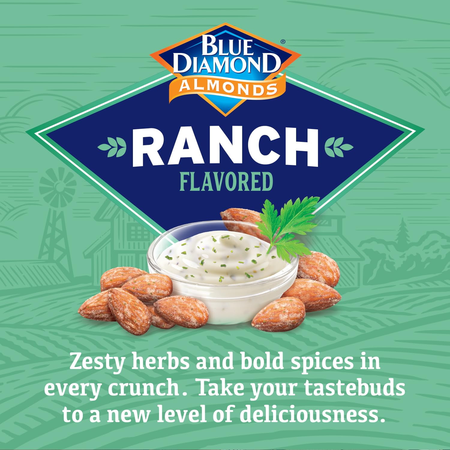 Blue Diamond Almonds, Ranch Flavored Value Bag Snack Nuts