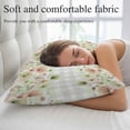 thumbnail image 5 of Green Floral Throw Pillow Covers, Spring Flowers Botanical Gray and White Plaid Soft Breathable Pillow Cases with Invisible Zipper, Queen Size Pillowcases for Couch Bed Sofa Chair 20x30 Inches, 5 of 9