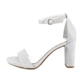 thumbnail image 2 of Naturalizer Womens Joy Ankle Strap Heeled Dress Sandal Silver Metallic Fabric 11 M, 2 of 8