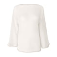 thumbnail image 4 of Mesh Top Women，Beach Crochet Sweaters For Women Long Sleeve Sheer Shirts Cover Up Spring Vacation Outfits, 4 of 9
