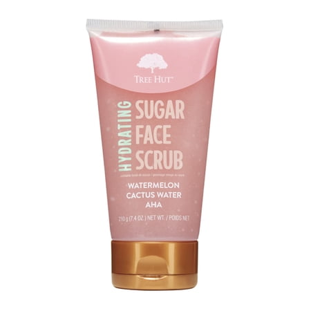 Tree Hut Luxurious Tropical Paradise Watermelon & Cactus Water AHA Hydrating Facial Scrub for Radiant Skin, 7.4 oz