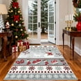 thumbnail image 3 of Garvee 9'x12' Christmas Area Rug Xmas Snowman Print Carpet with Non-Slip Backing, Washable Rug Decorative Soft Indoor Carpet for Living Room Bedroom Home Office, Gray, 3 of 8
