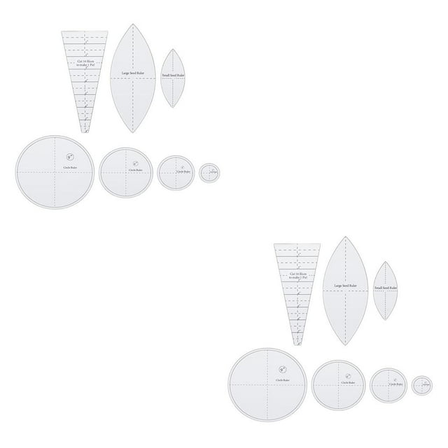 stanreset Template Set Quilting Ruler Portable DIY Making Sewing Homemade Handicraft Crafts Accessories Gifts for Professionals 7Pcs/Set 2Set