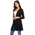 thumbnail image 2 of LELINTA Womens Knitted Maxi Open Front Cardigan with Pocket Versatile Wrap Long Sleeve Tops Black, 2 of 5