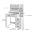 thumbnail image 3 of HOMCOM Coiffeuse, Table de Maquillage avec Miroir et Rangement, Blanc, 3 of 10