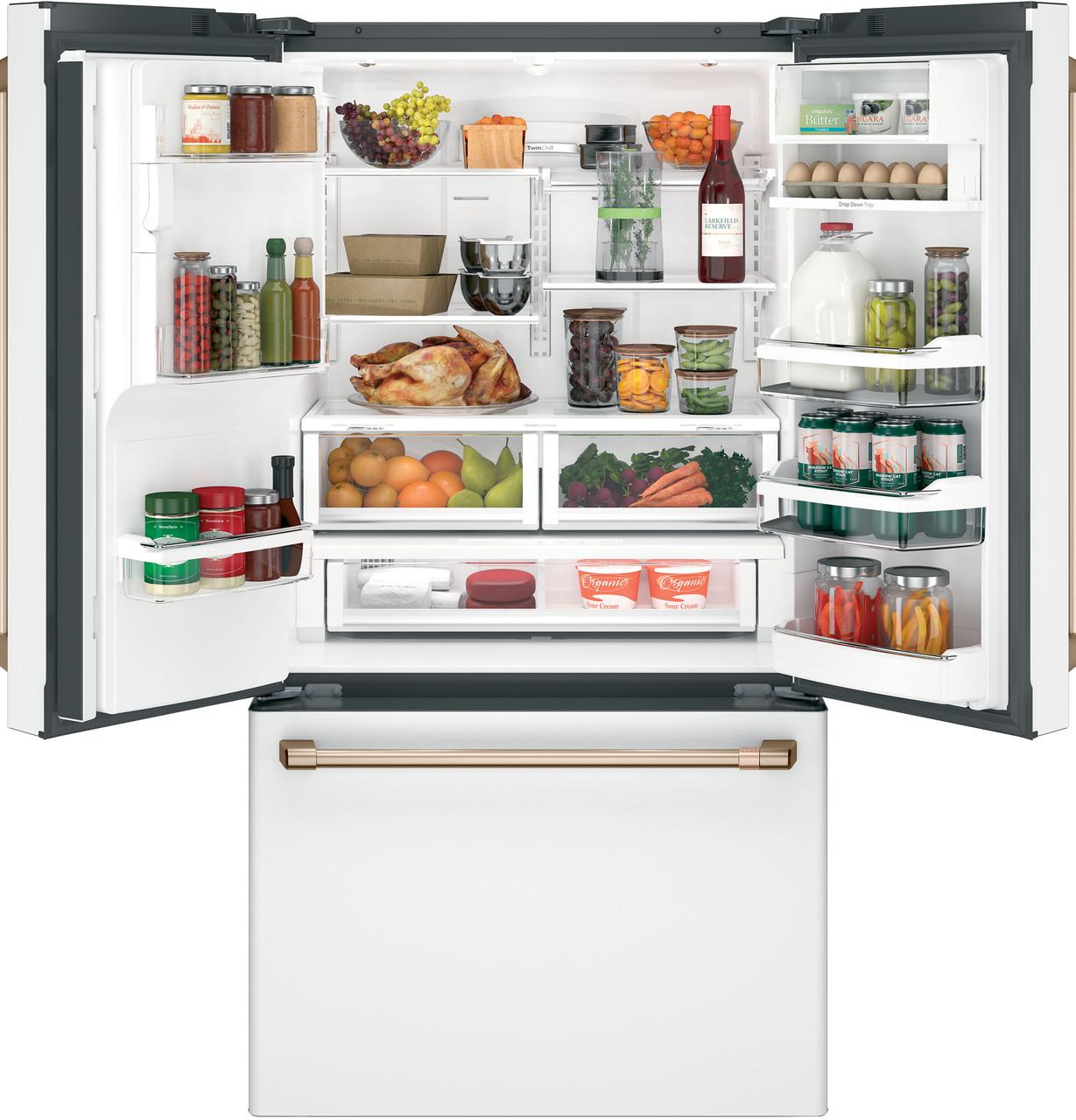 Cafe Cye22tpm 36" Wide 22.2 Cu. Ft. Counter Depth French Door Refrigerator - Matte White / - image 2 of 5
