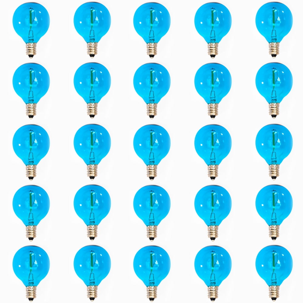 Blue G40 LED Filament Bulbs Box of 25