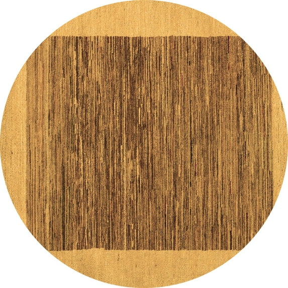 Ahgly Company Indoor Round Abstract Brown Modern Area Rugs, 3' Round