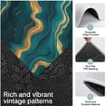 thumbnail image 3 of Teal Gold Marble Pattern Kitchen Rugs Sets Of 3,Kitchen Runner Rugs Non Skid Washable,Decorative Kitchen Floor Mats for Kitchen,Sink,Laundry,17"x30"+ 17"x47" + 17"x59", 3 of 6