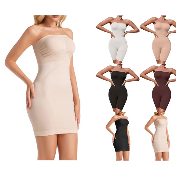 Shapewear for Women Fashion Strapless Seamless Solid Color Bodycon Mini Dress Shapewear