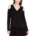 thumbnail image 1 of Rachel Roy Womens Cold-Shoulder Pullover Sweater, Black, X-Small, 1 of 2