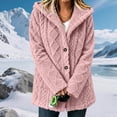 thumbnail image 5 of Perfectbot Women's Sherpa Hooded Coat, Button Down Chunky Cable Warm Winter Outerwear with Pockets, 5 of 8