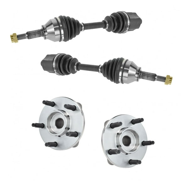 TRQ Front CV Axle Shafts & Wheel Hub Bearing Assemblies Set of 4 for Chevy HHR CSA64125