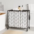 thumbnail image 3 of Laundry Basket with Wheels, 142L Laundry Hamper 3 Section with Lid, Dirty Clothes Hamper with Removable Bags, Large Capacity Iron-Made Laundry Basket Organizer Laundry Sorter for Dorm, Beige, 3 of 5