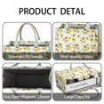thumbnail image 4 of Large Capacity Tote Bag,White Green Leaf Small Sunflower Pattern Handbag Fashion Luxury Tote Bag,15.7"x13"x 5.1" Inches,Laptop Compatible, 4 of 6