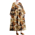 thumbnail image 1 of Vestido Irfora Vestido suelto de mujer con bolsillos Manga larga Impreso Vintage Casual Vestido de vacaciones Irfora Vestido, 1 of 7