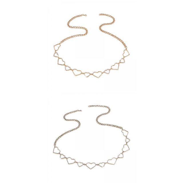 Cadena de damas de moda de 2 piezas con cadena en corazón con jinwen Cadena de la cintura