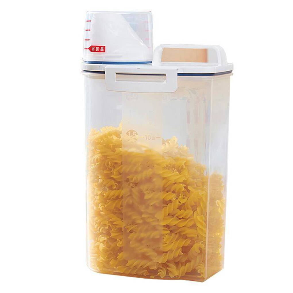 2.5L 4Pcs Plastic Cereal Dispenser Storage Box Kitchen Food Grain Rice Container 