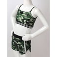 thumbnail image 3 of TiaoBug Girls 2 Piece Camouflage Athletic Set Spaghetti Straps Crop Top with Shorts Set Dance Activewear, 3 of 5