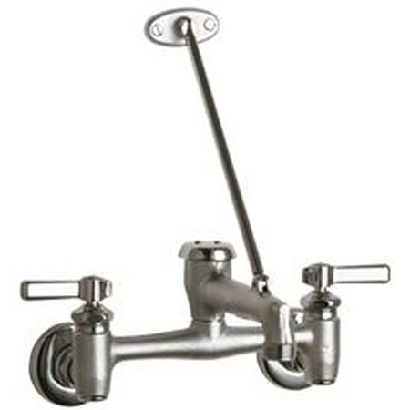 - Chicago Faucets Wall-Mounted Mop Sink Faucet With Adjustable Centers, Rough Chrome, Lever Handles