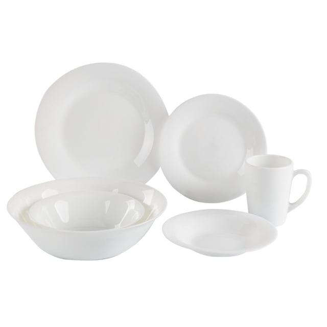 Vajilla Opal 31Pzas Redonda Para 6 Personas Moderna Elegante blanco