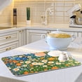 thumbnail image 6 of Yayeee Dish Drying Mat for Kitchen Counter 16"x18" Microfiber Absorbent Pad, Orange Floral Garden, 6 of 7