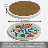 Thirstystone - Posavasos Con Diseño De Mosaico De Flores Para Coche, 2