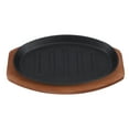 thumbnail image 1 of 1 Set Steak Plate Iron Grill Fish Plate with Wooden Tray for Home Restaurant, 1 of 8
