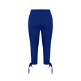 thumbnail image 5 of Women's Leggings Women'S Solid Color Tie Bow High Waist Yoga Cropped Pants Lightweight And Comfortable Solid Color Soft Casual Pajama Pants Leggings,Blue Women's Legging S, 5 of 6