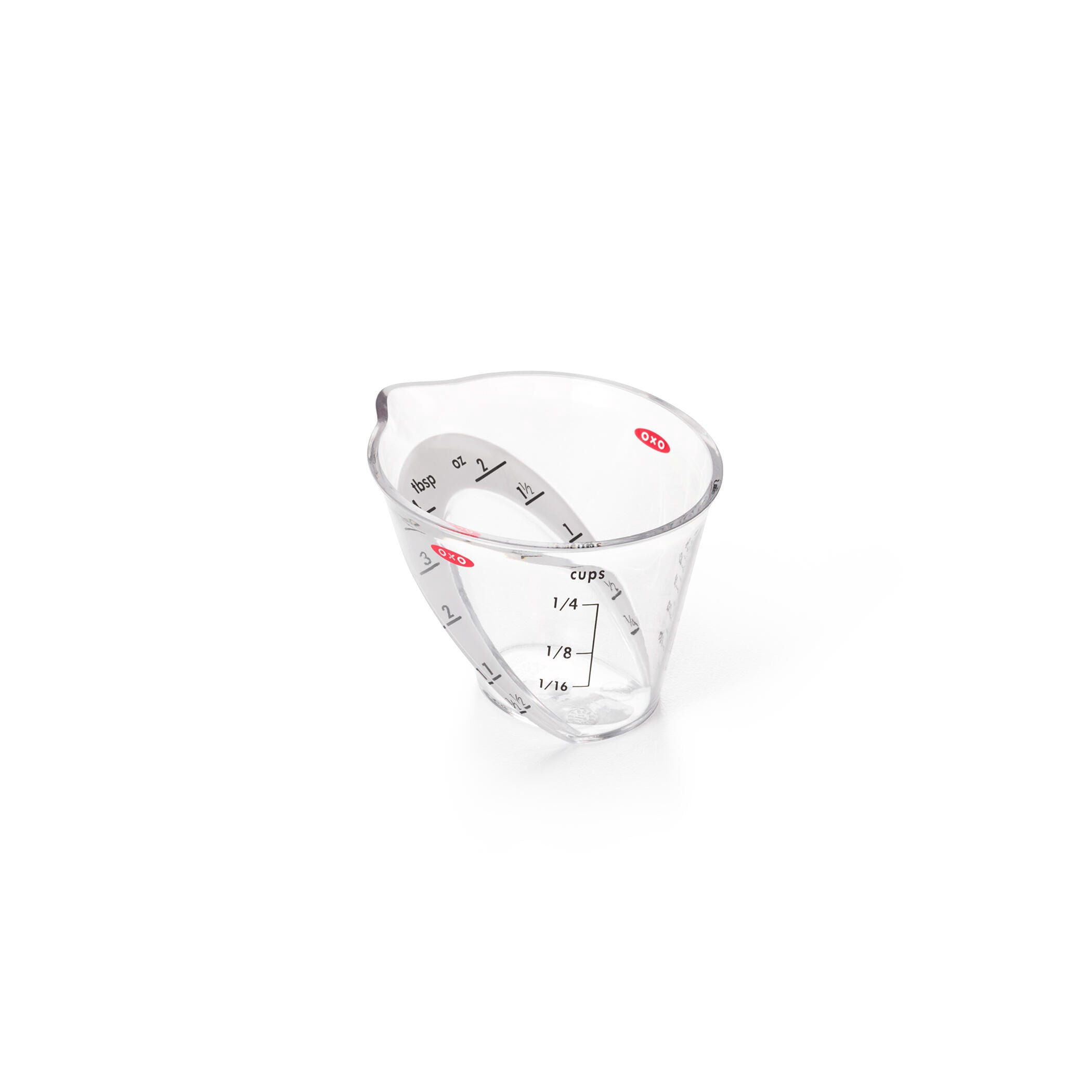 OXO 1/4 Cup Mini Angled Measuring Cup, Easy-Read Angled Liquid Measuring Cup for Cooking & Baking