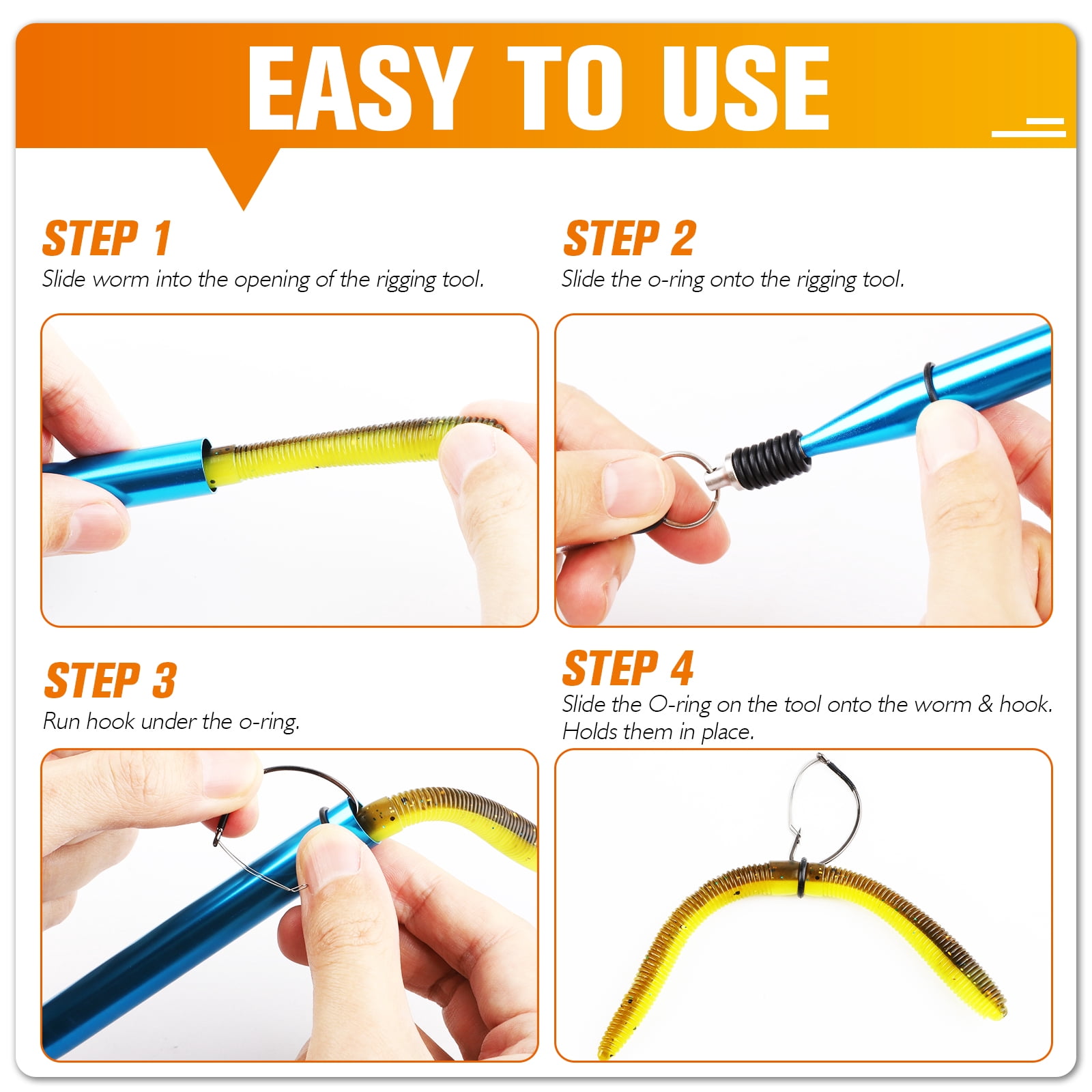 Wacky Rig Kit 131PCS Weedless Worm Hooks Jig Heads O-Rings Soft Plastic Bass Fishing Set Fishing