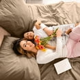 thumbnail image 6 of Soft Lightweight Brushed Cotton Blend Bed Sheet Set – 3-Piece Twin XL – Beige, 6 of 11