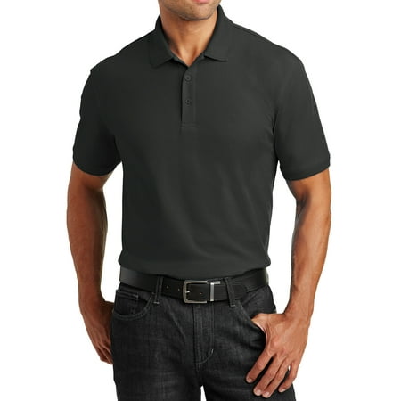 Mafoose Men's Short Sleeves Tall Core Classic Pique Polo for Everyday Wear Deep Black