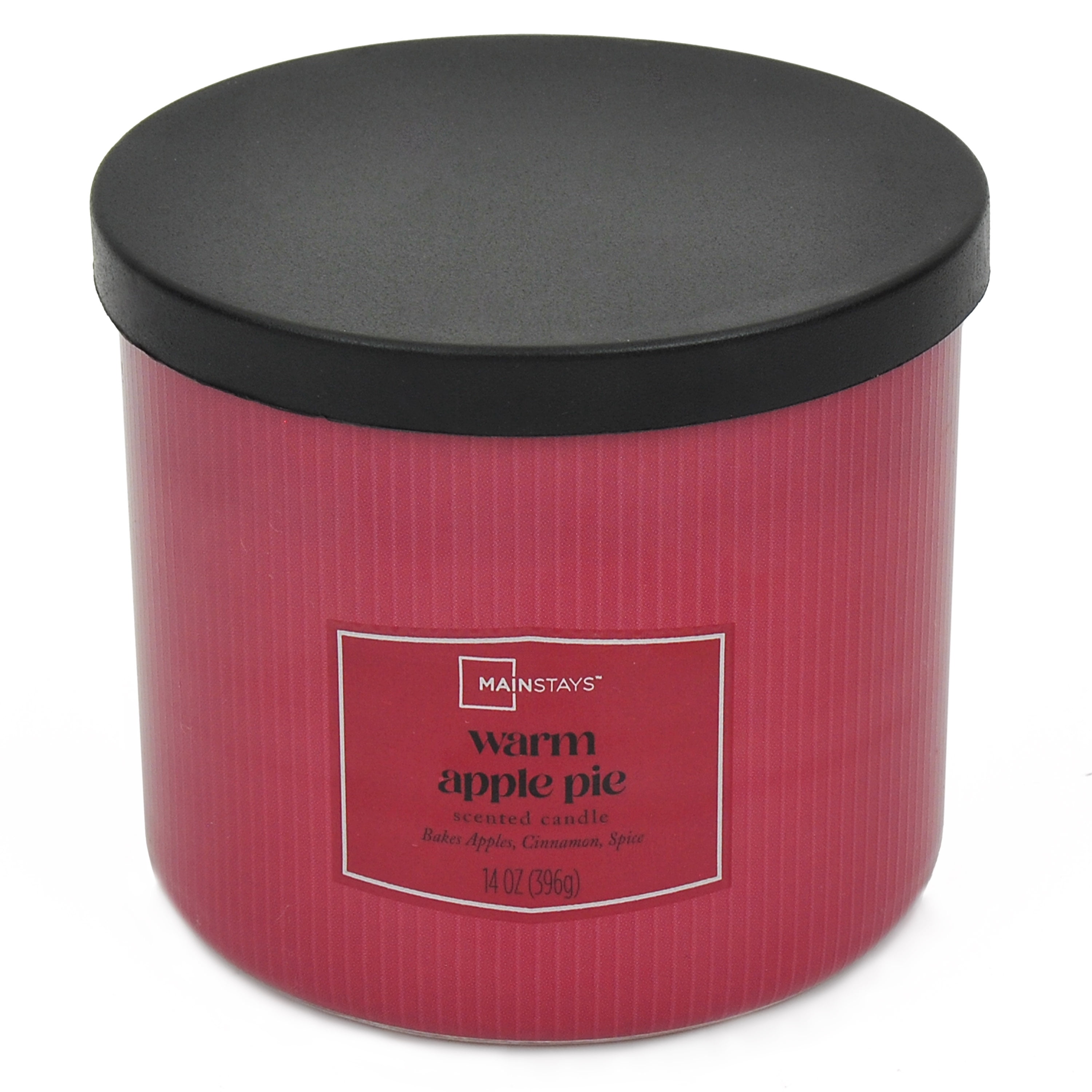 (4 pack) Mainstays Textured Wrapped Candle Warm Apple Pie, 14 Ounce
