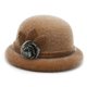 thumbnail image 1 of Sombrero redondo para mujer, sombrero vintage con acento floral, 1 of 5
