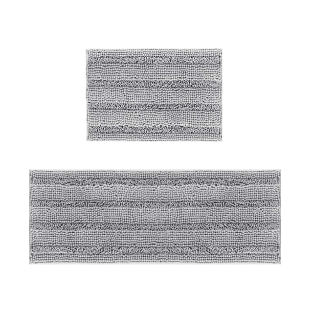Striped Bath Rugs Super Absorbent Non Floor Mats Set of 2 Decorative Area Rug Floor Carpet,Living Room Rug,Bedroom Rug,Non Slip Rug,Wool Rug,Cotton Rug,Synthetic Rug,Soft Plush Rug