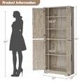 thumbnail image 2 of QinaQin Alacena de 70 pulgadas con 4 puertas y 3 repisas ajustables, gabinete moderno para cocina, baño, comedor o sala, 2 of 9
