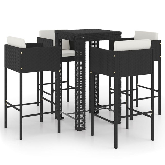 vidaXL Ensemble de Bar de Patio Ensemble Bistro Extérieur Tabouret de Bar Table de Bistro en Rotin Poly