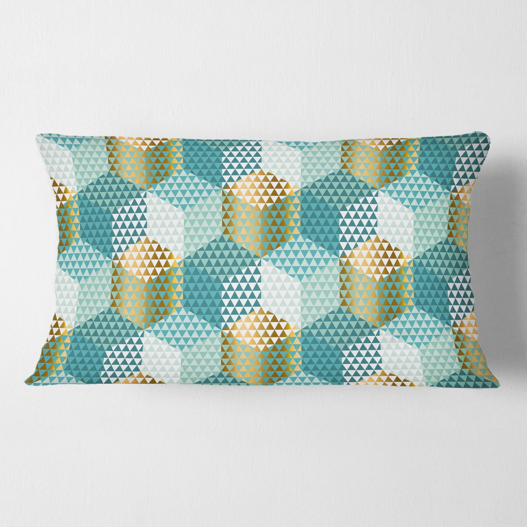 Designart Retro Hexagon Pattern IV' Mid-Century Modern Throw Pillow - 12x20