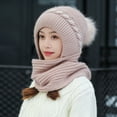 thumbnail image 4 of Jalioing Winter Knit Hat for Women Windproof Hat Scarf One-Piece Headwear Outdoor Ear Neck Warmer Hat for Cold Weather, 4 of 6