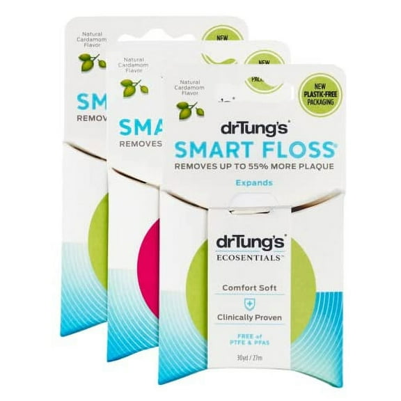 Dr. Tung's Smart Floss, 30 yds, Natural Cardamom Flavor 1 ea Colors May Vary (Pack of 3) 3 Count (Pack of 1)