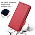 thumbnail image 2 of Allytech Galaxy S21 FE Wallet Case with Credit Card Holder, PU Leather & TPU Interior Scratch Free Protection Magnetic Closure Folio Cover for Samsung Galaxy S21 FE 2022 Released(6.4 inch), Red, 2 of 3