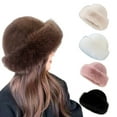 thumbnail image 2 of Winter Hat Solid Color Thickened Warm Bucket Hat Plush Edge Large Head Circumference Women Headwear Daily Wear, 2 of 8