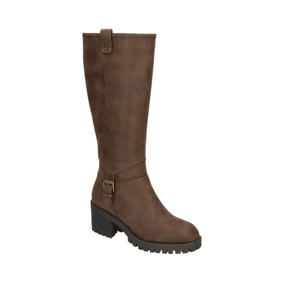 BELLA VITA Womens Brown Goring Buckled Strap Side Pull-Tab Lug Sole Padded Lorielle Round Toe Block Heel Zip-Up Boots Shoes 11 WW