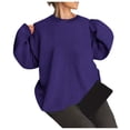 thumbnail image 2 of Timegard Crewneck Sweatshirts Women Fall Winter Casual Comfy Solid Color Long Sleeve Tops Pullover, 2 of 6