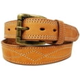 thumbnail image 2 of 39-40  Unisex 1.5" Western Floral Tooled Beaded Full-Grain Leather Belt 26RT21TN, 2 of 2