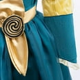 thumbnail image 5 of Girls Medieval Costume with Crown Wand Hallowen Cosplay Princess Dress, Little Girls for 3-9Y, 5 of 8