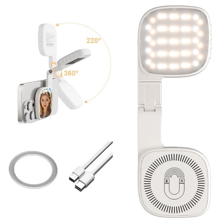 2WIN2BUY Magnetic Phone Selfie Light Portable Fill Lights with Mirror for iPhone Sumsung