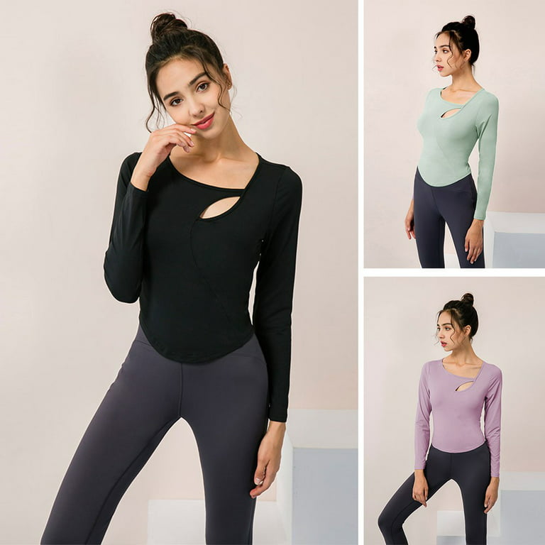 Women's Long Sleeve Workout Tops Sports Running Shirts Sun Protection  Moisture Wicking UPF 50+ T-shirt for Women Yoga Gym Jogging Pilates Shirts,Stretch  Tight Activewear 