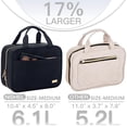 thumbnail image 3 of Neceser de viaje para mujer, organizador portátil para colgar champú, acondicionador, juego de cepillos, accesorios de maquillaje, tamaño mediano, negro, 3 of 6